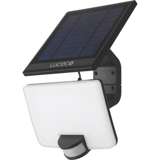 Luceco  Outdoor LED Solar-Powered Solar Floodlight With PIR Sensor Black 800lm - Image 1