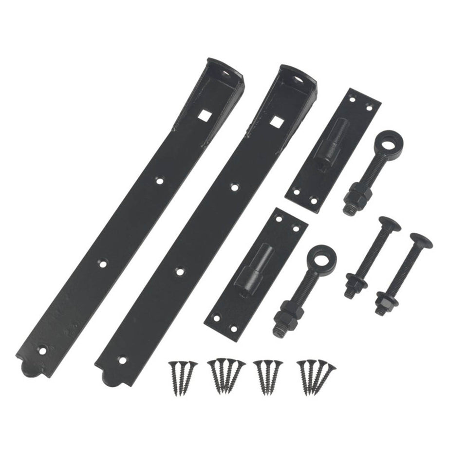 GateMate Band Hooks Plate Black Straight Adjustable 165mm x 18" x 450mm 2 Pack - Image 2