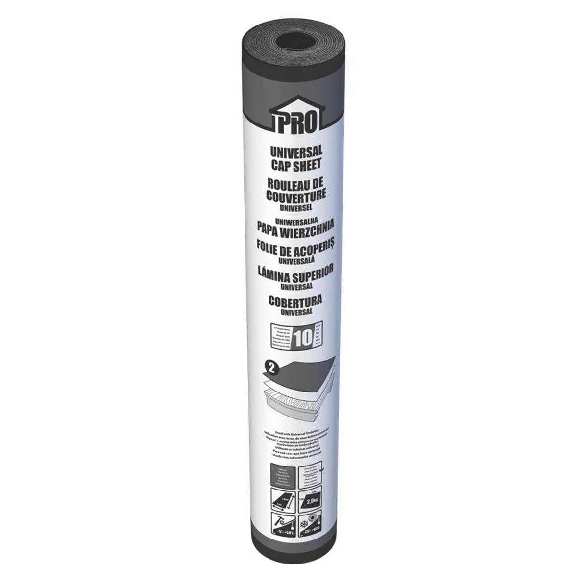Roof Pro Roofing Cap Sheet 2-Layer System Dark Grey Outdoor Heavy Duty 8 x 1m - Image 1
