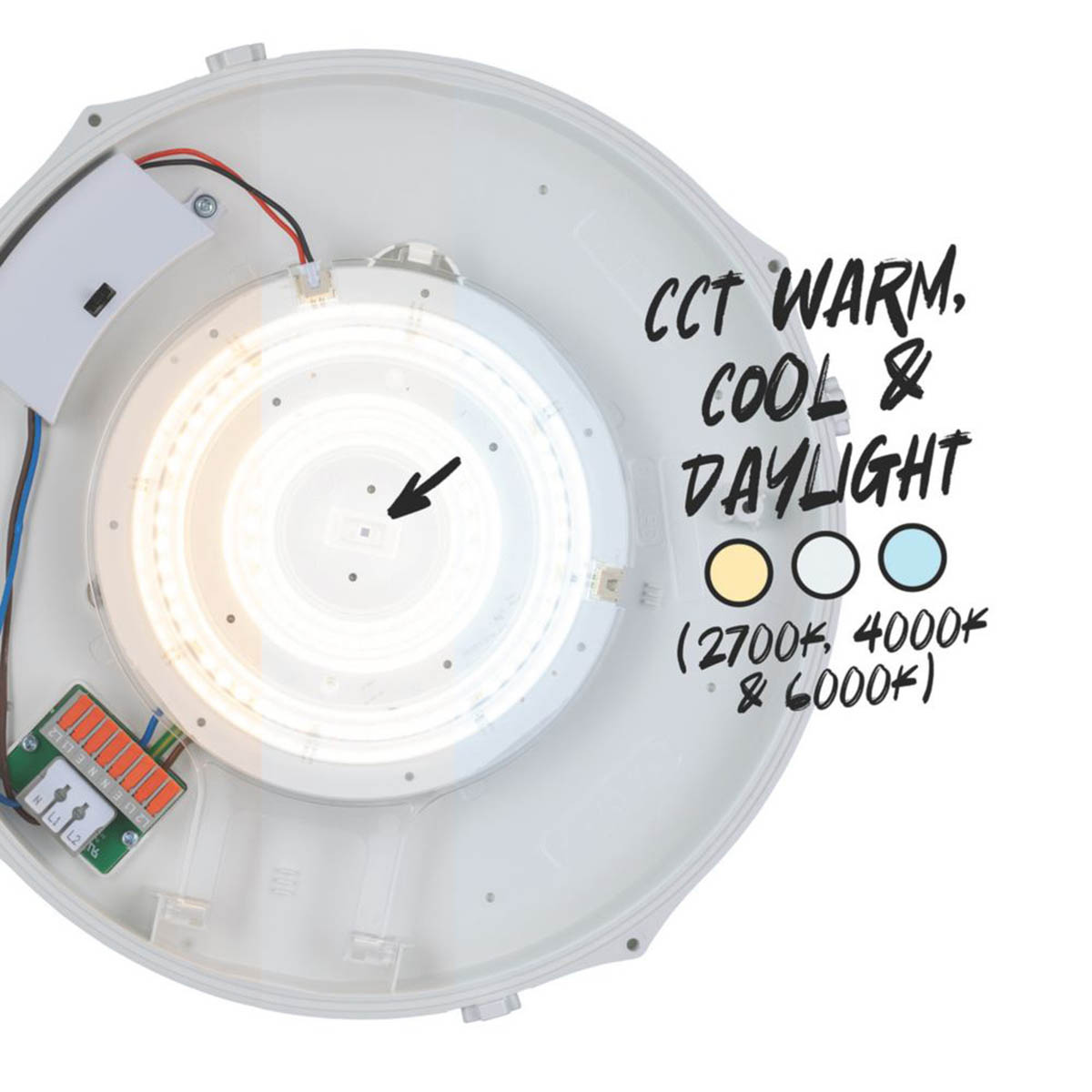 TCP LED Bulkhead Light Indoor Outdoor Emergency Round Microwave Sensor White - Image 3