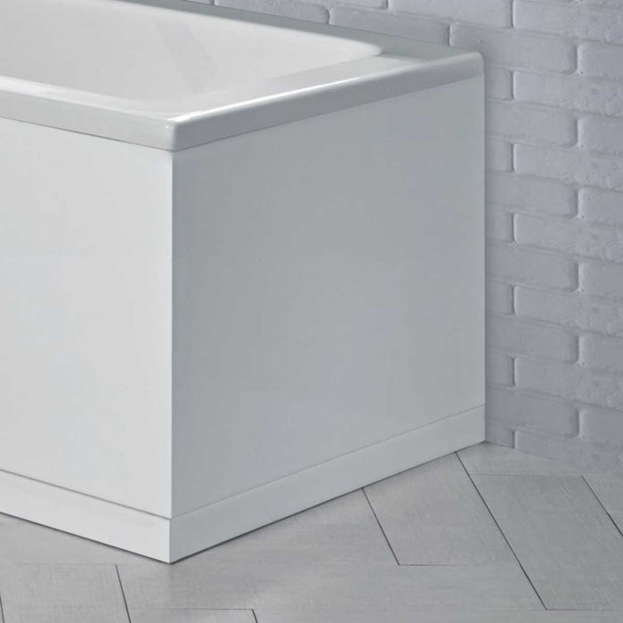 Bath End Panel Adjustable 685mm Glossy White PVC Waterproof Contemporary - Image 2