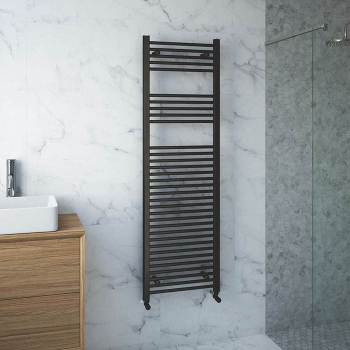 Bathroom Towel Rail Radiator Warmer Black Mild Steel Lightweight 1600x500mm - Image 4