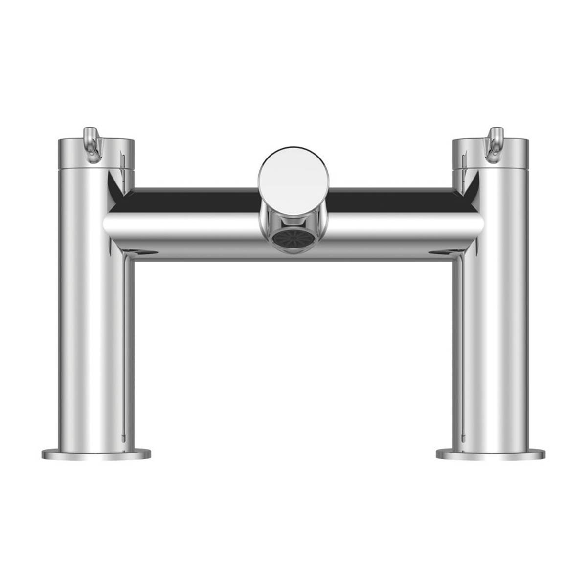 Swirl Bath Mixer Tap Chrome Brass Dual Lever Deck Mounted Round Modern 192mm - Image 2