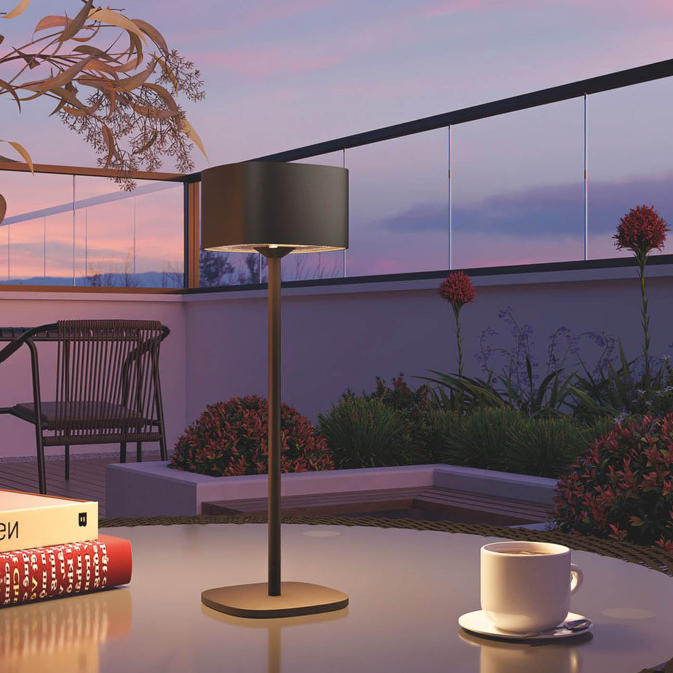 Calex Table Lamp LED Warm White Rechargeable Metal Black Dimmable Modern - Image 5