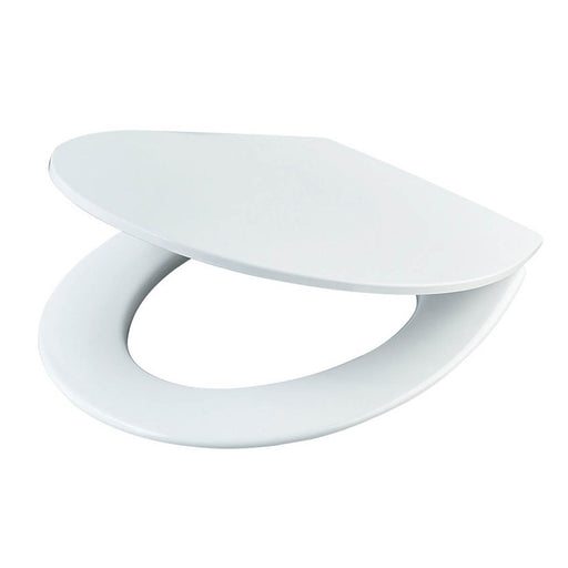 Toilet Seat White Plastic Standard Closing Bottom Fix Durable Bathroom WC - Image 1