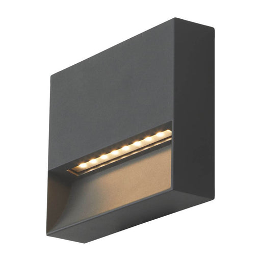 Surface Wall Light LED Square Grey Cool White 300lm Outdoor Contemporary 10W - Image 1