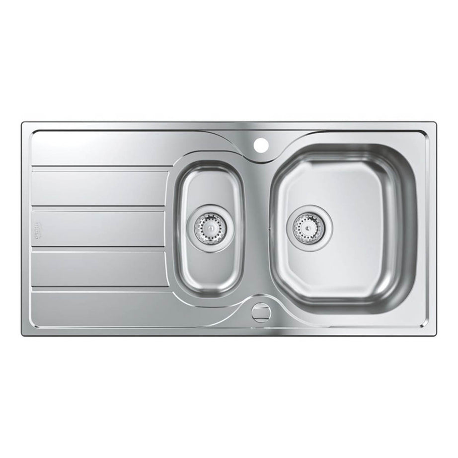 Grohe Kitchen Sink K200 1.5 Bowl Stainless Steel Reversible Drainer 965 x 500mm - Image 1
