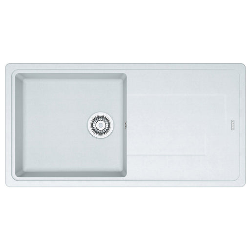 Kitchen Sink 1 Bowl Matt White Tectonite Reversible Drainer Waste Rectangular - Image 1