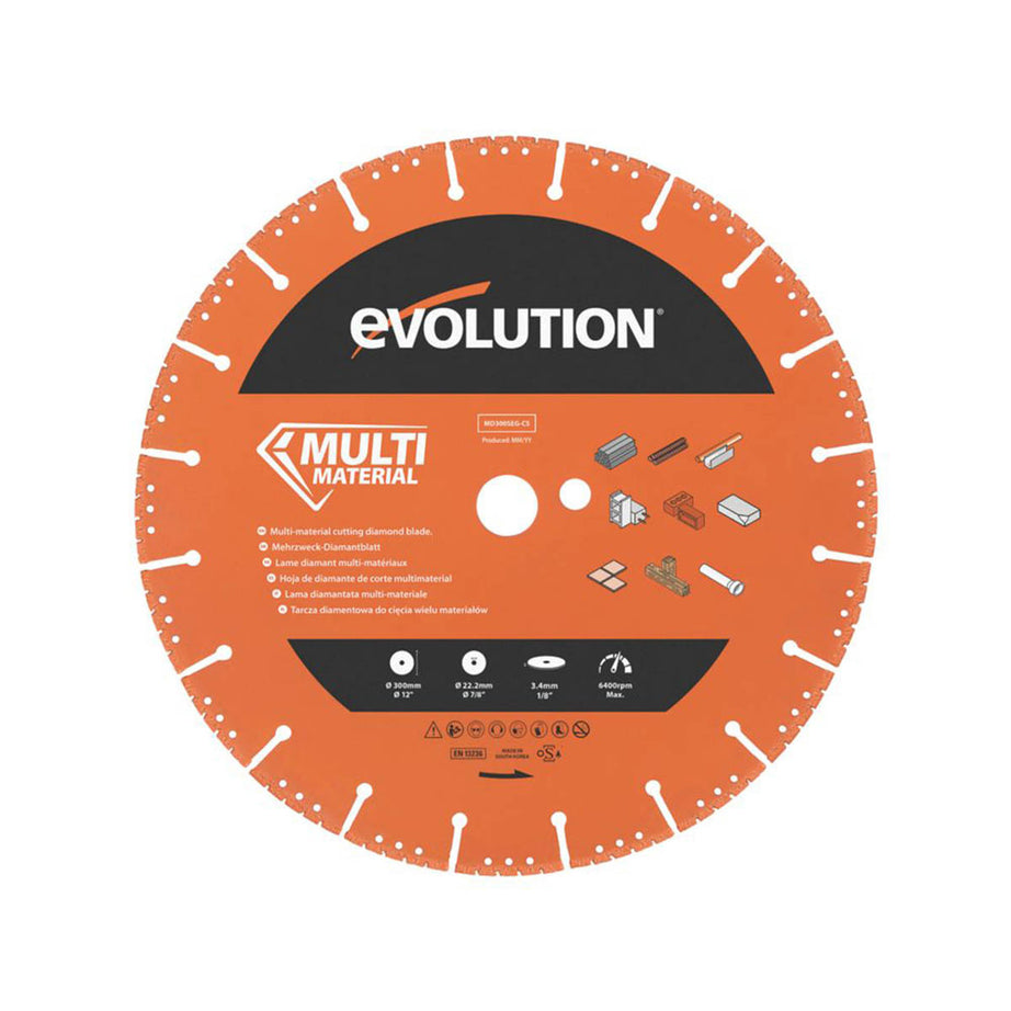 Evolution MD300SEG-CS Multi-Material Segmented Diamond Blade 300mm x 22.2mm - Image 1
