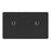 Switched Wall Socket 13A 2-Gang DP Matt Black With Black Inserts Flat 5 Pack - Image 2