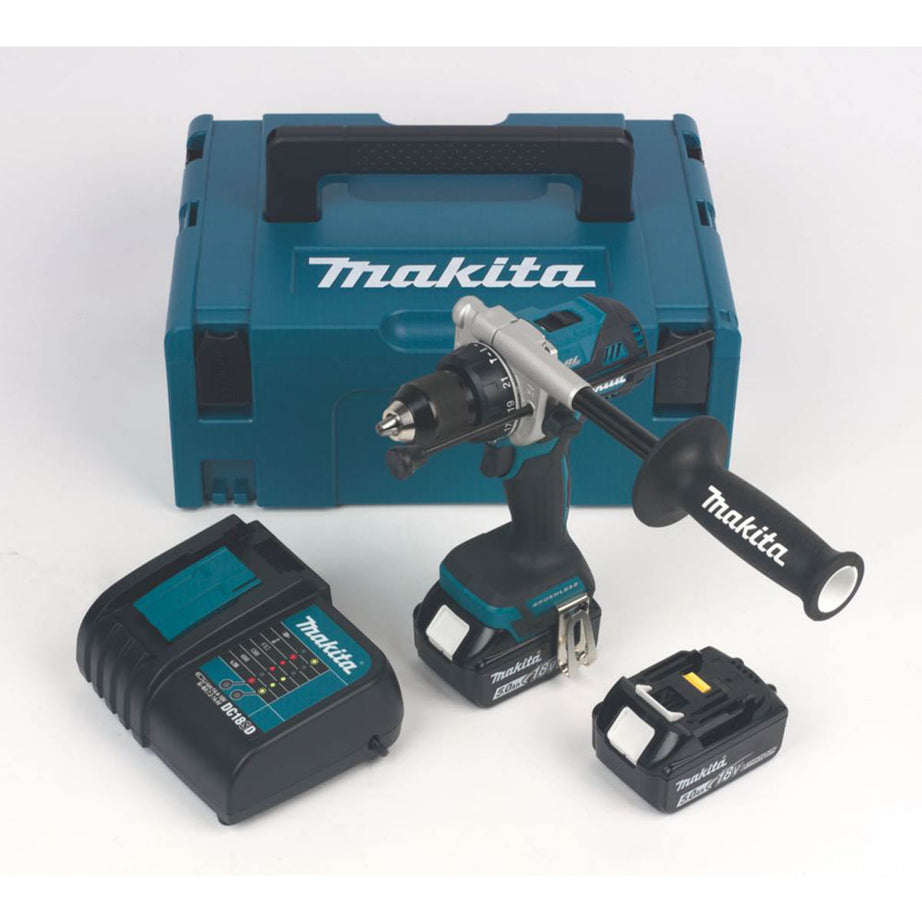 Makita Combi Drill Cordless 18V 2x5.0Ah Li-Ion DHP486STJ Brushless Compact - Image 1