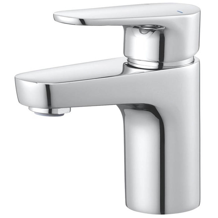 Basin Tap Mono Mixer Silver Clicker Waste Brass Bathroom Contemporary Faucet - Image 1