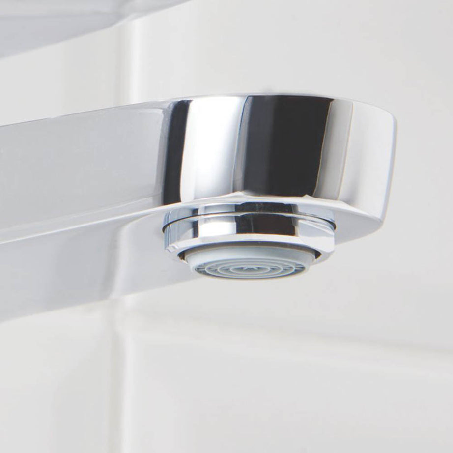 Swirl Bathroom Basin Tap Mono Mixer Silver Lever Clicker Waste Contemporary - Image 4