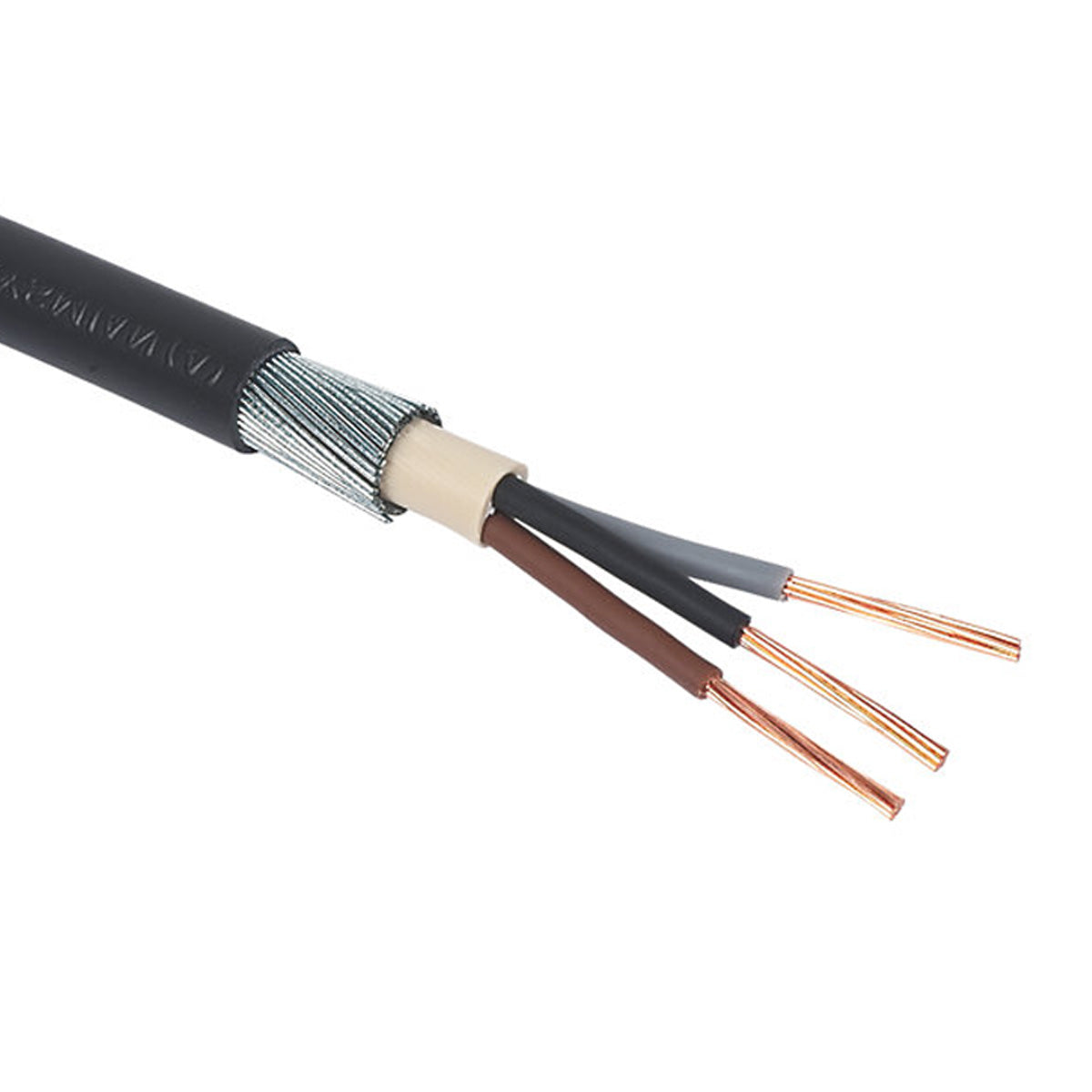 Prysmian Armoured Cable 6943X 3 Core Black Round Indoor Outdoor 4mm² Coil 25m - Image 2