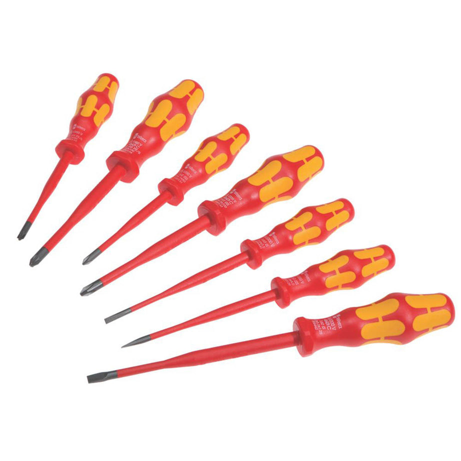 Wera Screwdriver Set Mixed VDE Extra-Slim Ergonomic Handle Durable 7 Pieces - Image 1