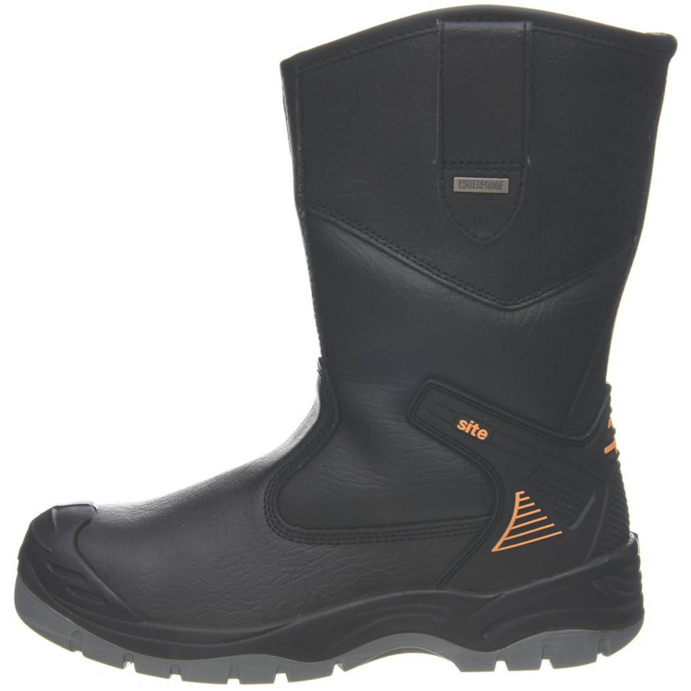 Site Safety Rigger Boots Mens Wide Fit Black Leather Steel Toe Shoes Size 10 - Image 1