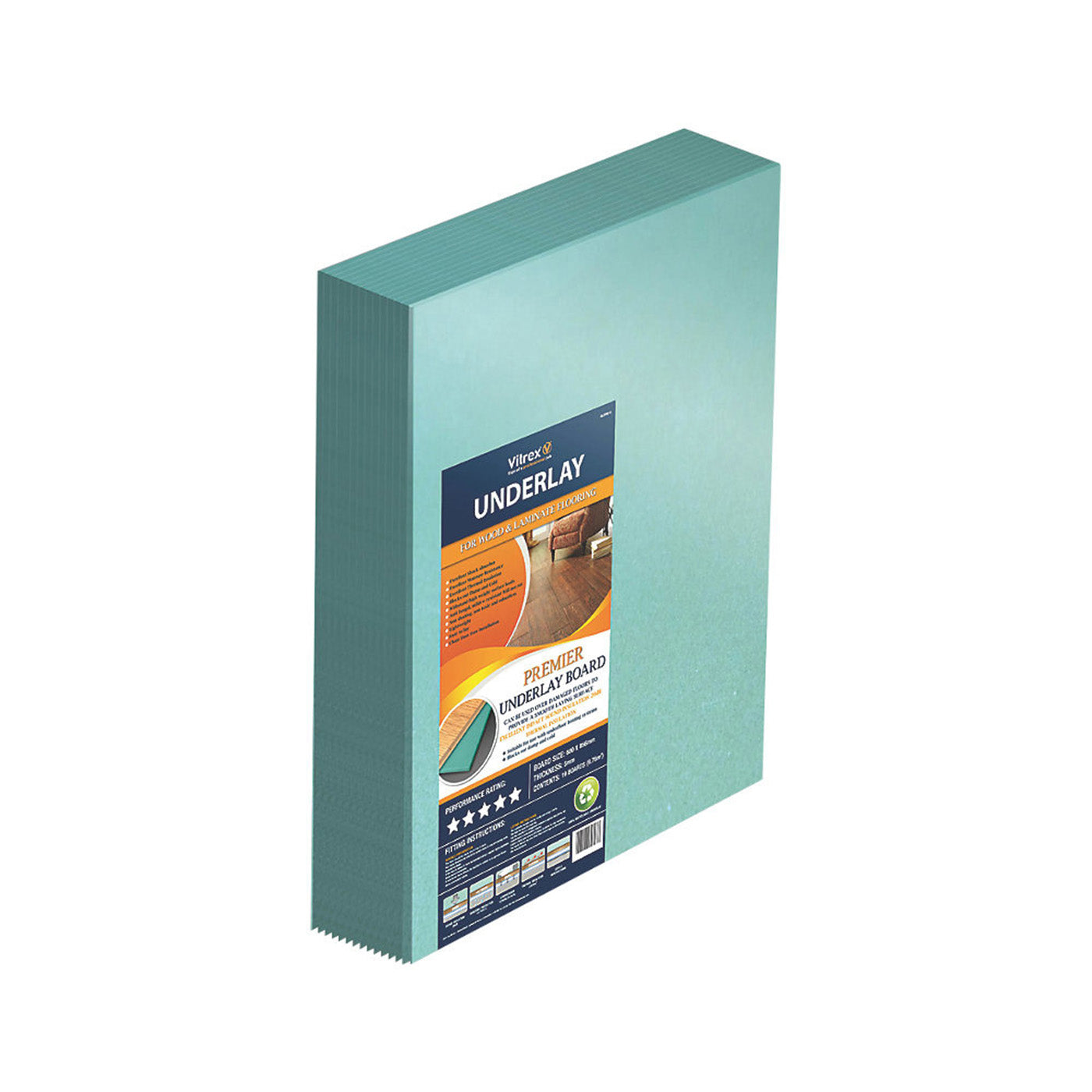 Vitrex Underlay Boards Premier For Wood Laminate 5mm Coverage Per Pack 9.76m² - Image 2