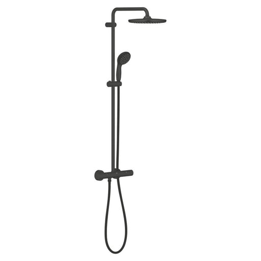 Grohe Thermostatic Shower System QuickFix Black Rear-Fed Concealed Dual Outlet - Image 1