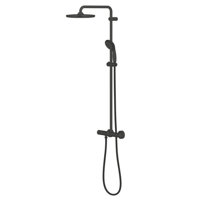 Grohe Thermostatic Shower System QuickFix Black Rear-Fed Concealed Dual Outlet - Image 2