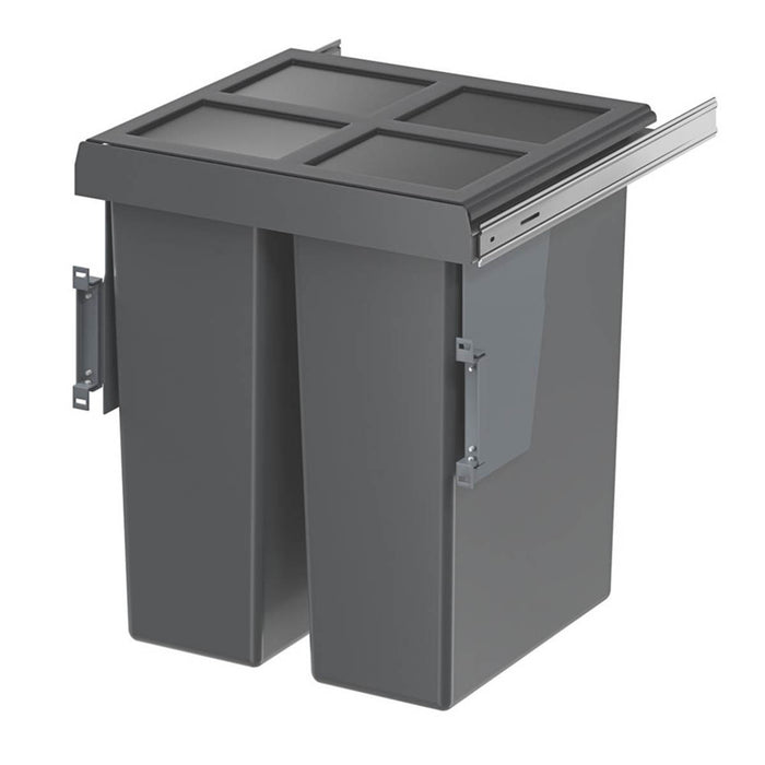 Essentials Vigote Pull-Out Bin Anthracite 58Ltr - Image 2