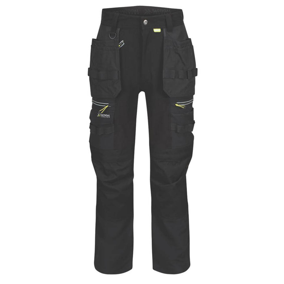 Regatta Men Work Trousers Stretch Black 8 Pockets Water Repellent 32" W 29" L - Image 1