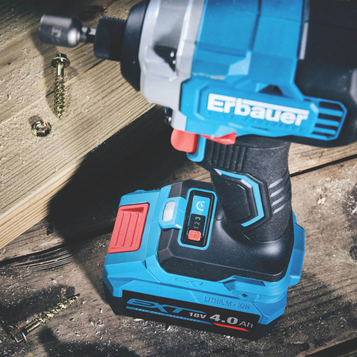 Erbauer Combi Drill Impact Driver Set Cordless 18V 2x4.0Ah ERI1092COM/ERI1093IPD - Image 3