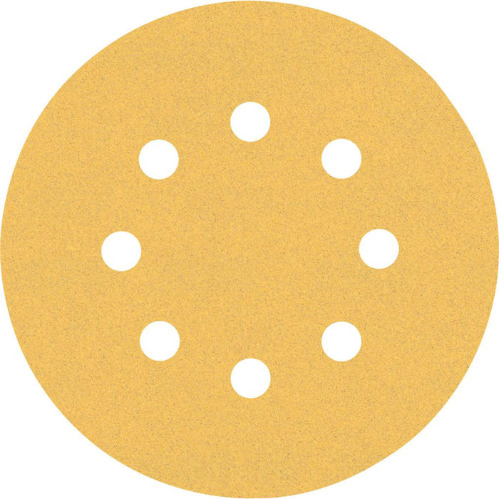 Bosch Expert C470 120 Grit 8-Hole Punched Wood Sanding Discs 125mm 50 Pack - Image 1