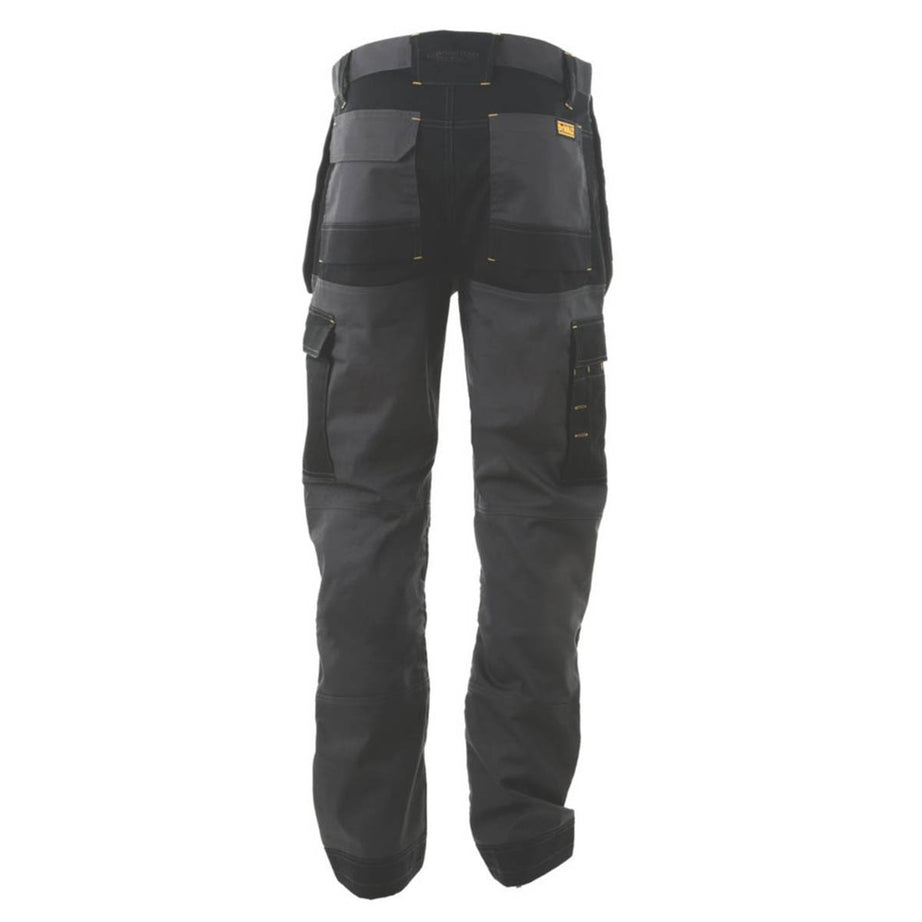 DeWalt Work Trousers Mens Slim Fit Grey Black Stretch Multi Pockets 36"W 33"L - Image 3