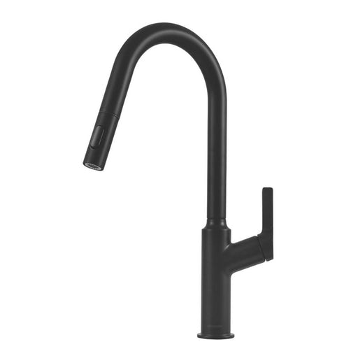 Kitchen Tap Mixer Matt Black Single Lever Twin Spray Pull-Out Spout Contemporary - Image 1