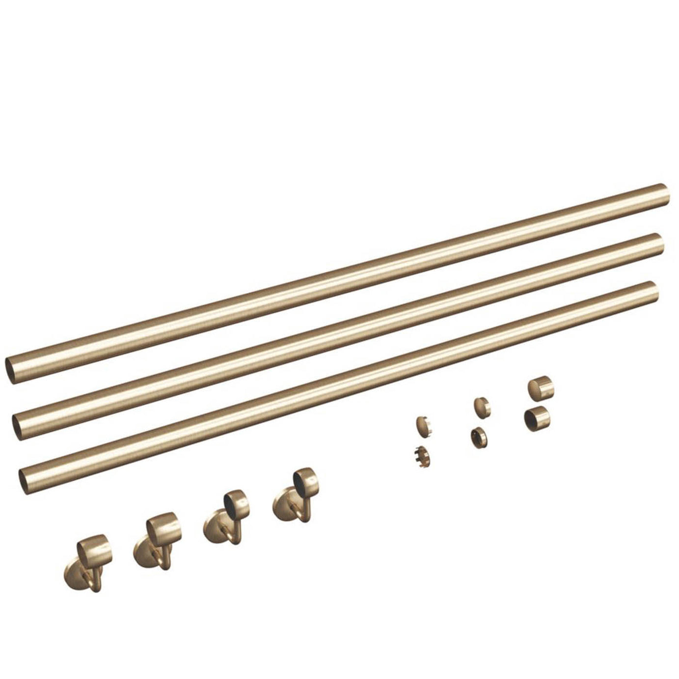 Rothley  Steel Handrail Kit Antique Brass 3600mm - Image 1