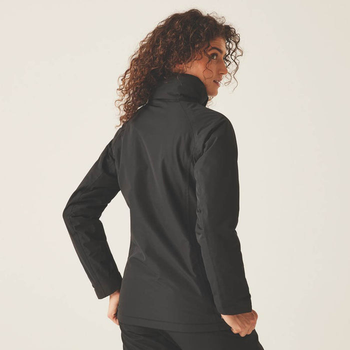 Womens Jacket Black Waterproof Breathable Zipped Pockets Concealed Hood Size 14 - Image 4