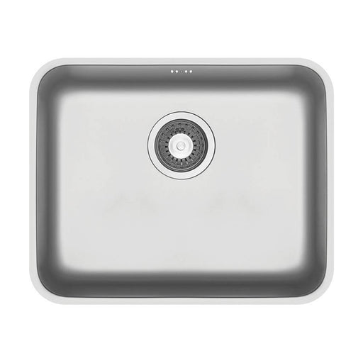 Swirl Kitchen Sink 1 Bowl Stainless Steel Grey Rectangular With Waste (W)524mm - Image 1
