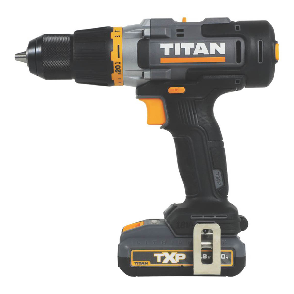 Titan Cordless Combi Drill TTI1257COM 18V 2 x 2.0Ah Li-Ion TXP - Image 3
