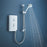 Mira Electric Shower White Chrome 4-Spray Pattern 10.8kW Round Shower Head - Image 2