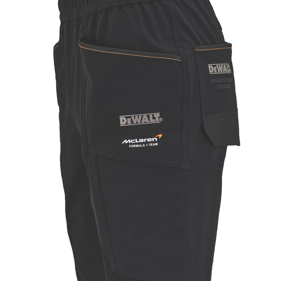 DeWalt Mens Work Shorts Jogger Black Stretch McLaren F1 Team Temple M 32-40" W - Image 4