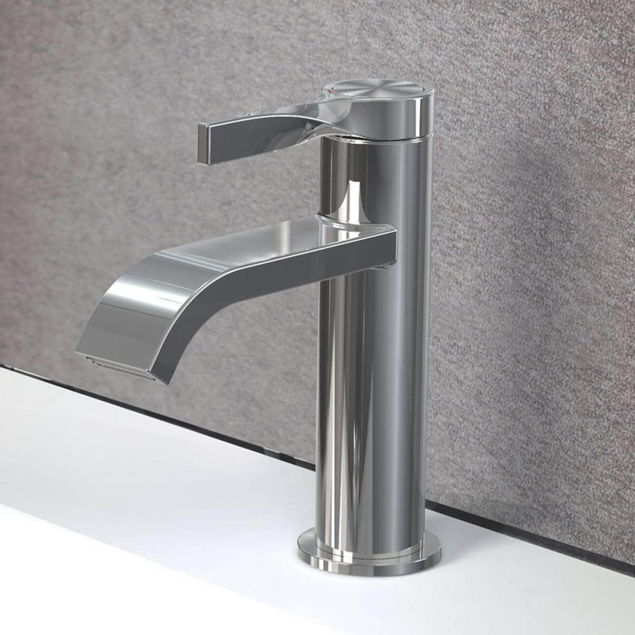 Swirl Basin Tap Mono Mixer Brass Chrome Plated Single Lever Contemporary - Image 1