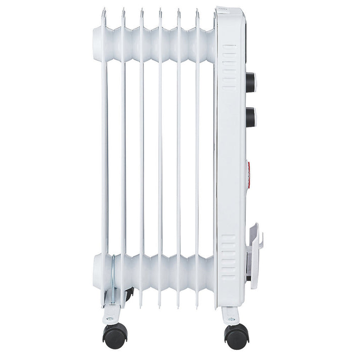 Oil Filled Radiator Portable Electric Programmable Timer White IP20 1500W - Image 2