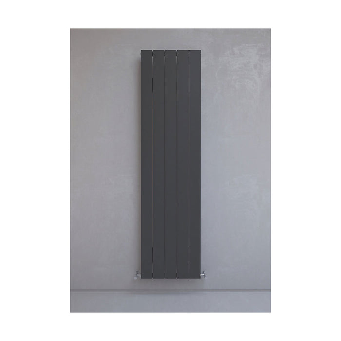 Kudox Vertical Radiator Aluminium Designer Single AluLite Flat 1800x470mm Black - Image 2