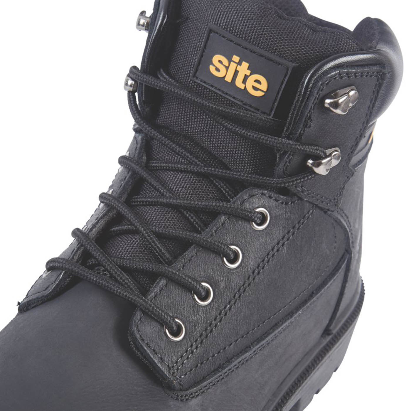 Site Safety Boots Mens Wide Fit Black Leather Water Resistant Steel Toe Size 9 - Image 3