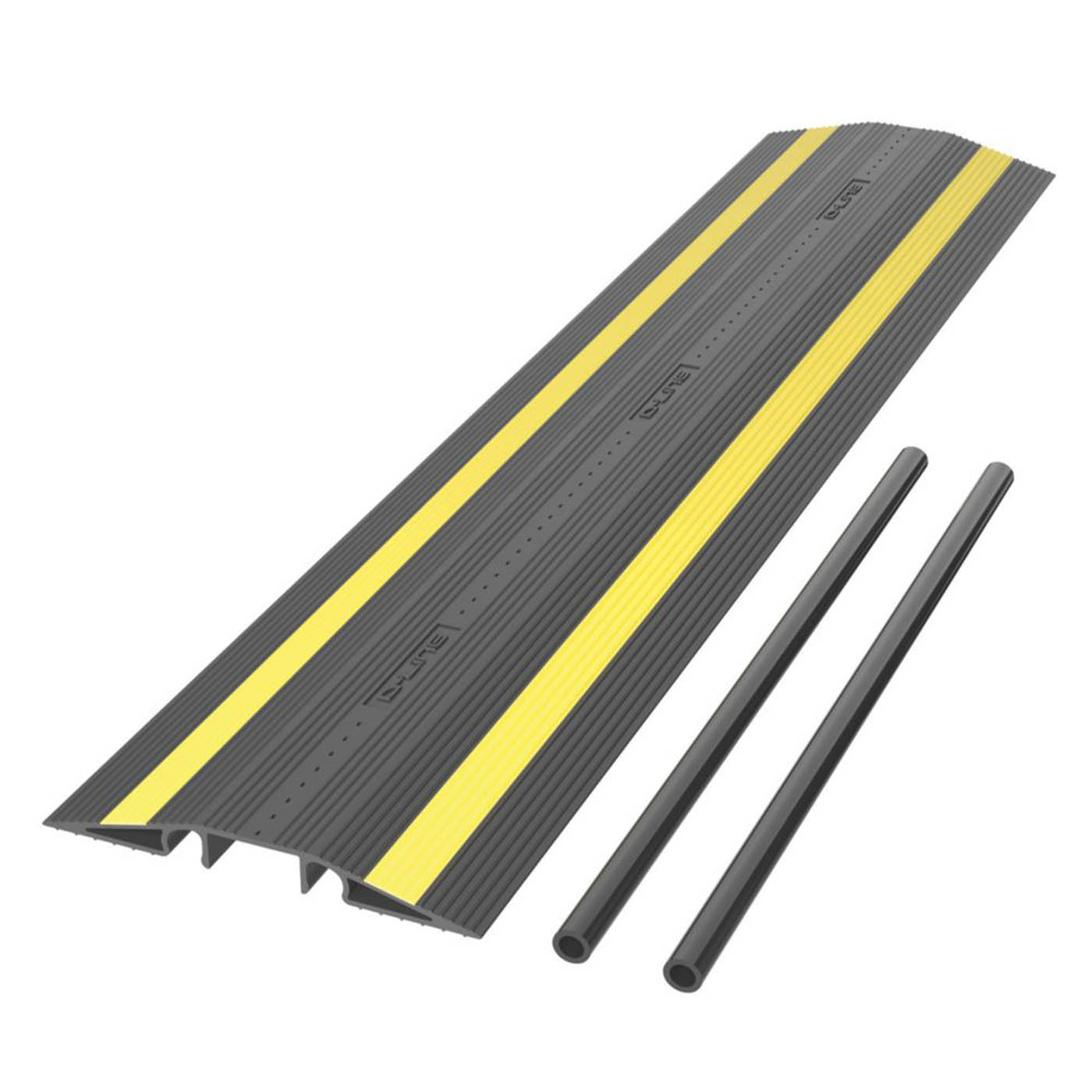 D-Line Cable Cover Protector 1m Black Yellow Lightweight Indoor Outdoor - Image 1