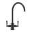 Kitchen Tap Mono Mixer Double Lever Swivel Spout Matt Black Brass Modern Faucet - Image 1