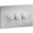 Knightsbridge  3-Gang 2-Way LED Intelligent Dimmer Switch  Matt White - Image 2