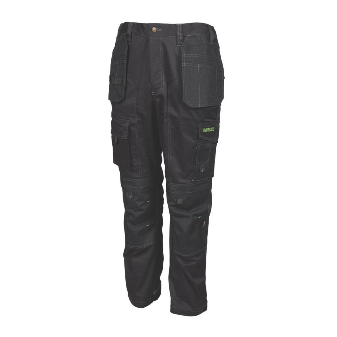 Apache Mens Work Trousers Black APKHT Two Cargo Multi Pocket 42" W 29" L - Image 3
