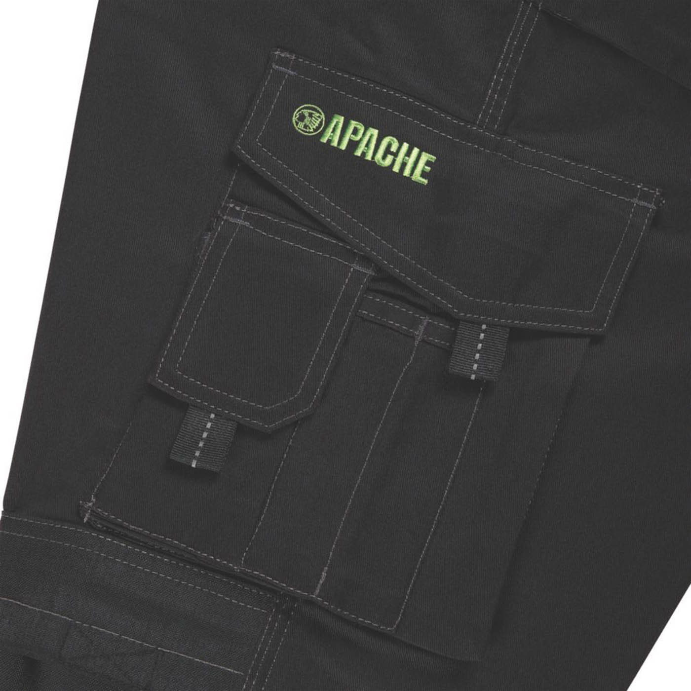 Apache Mens Work Trousers Black APKHT Two Cargo Multi Pocket 42" W 29" L - Image 6