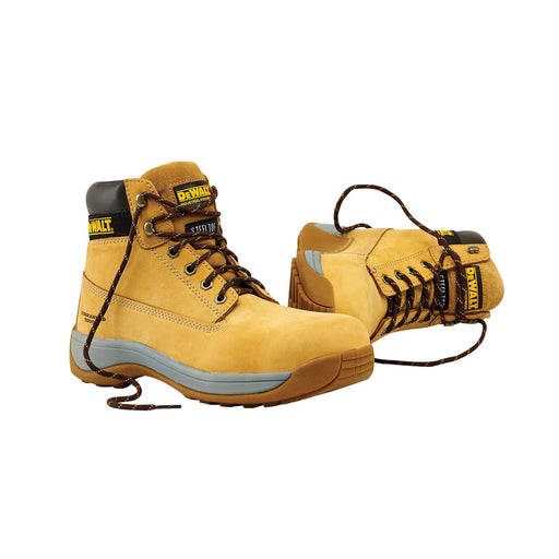 DeWalt Safety Boots Mens Wide Fit Wheat Leather Work Shoes Steel Toe Size 4 - Image 1