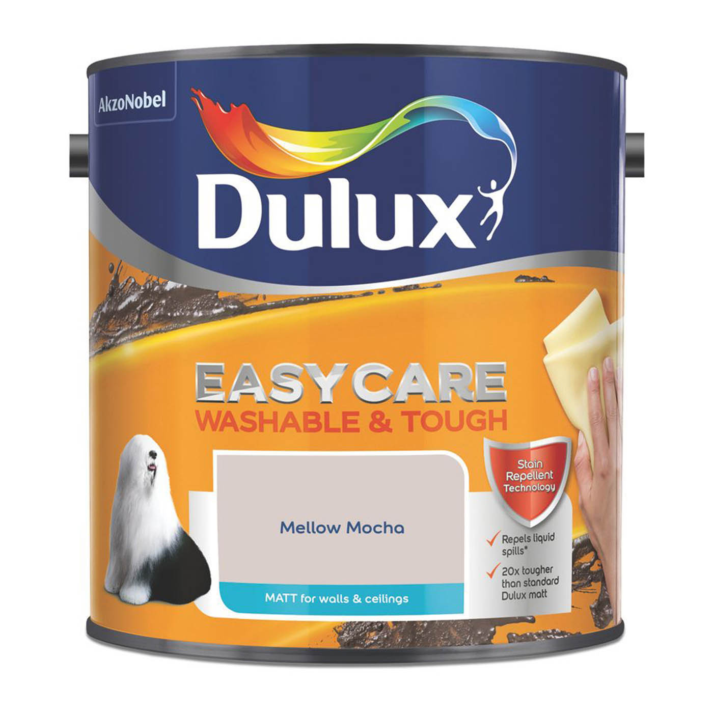 Dulux EasyCare Washable & Tough 2.5Ltr Mellow Mocha Matt Emulsion  Paint - Image 2