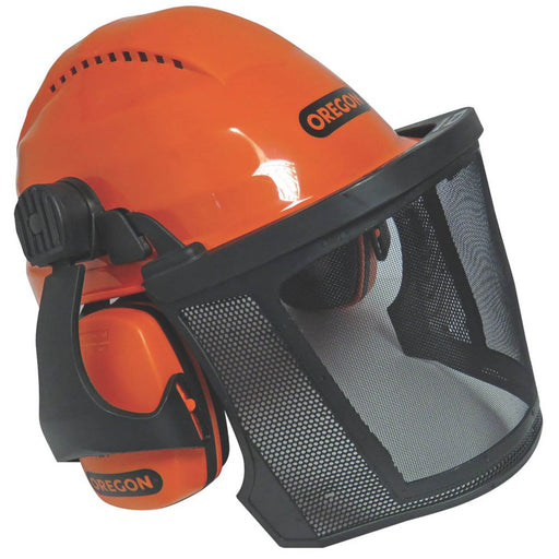 Oregon Safety Helmet Unisex Forestry With Ear Defenders Visor Plastic Orange - Image 1