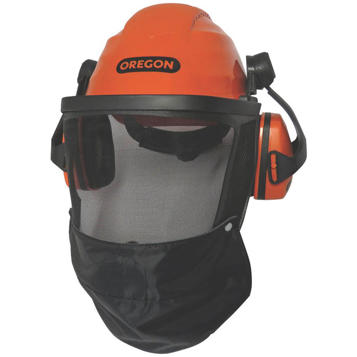 Oregon Safety Helmet Unisex Forestry With Ear Defenders Visor Plastic Orange - Image 2
