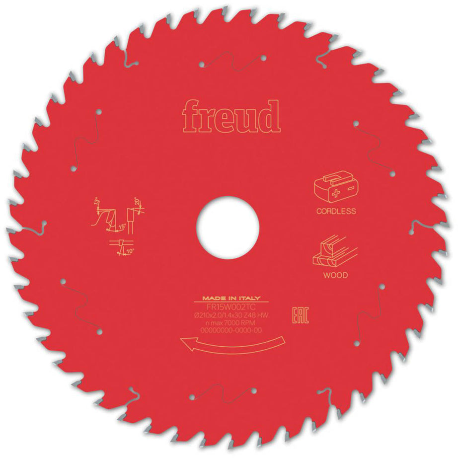 Freud F03FS10069 Wood/Chipboard/MDF Circular Saw Blade 210mm x 30mm 48T - Image 1
