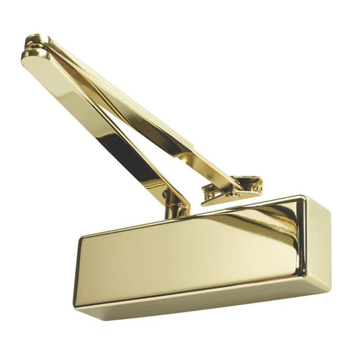 Overhead Door Closer Fire Rated Polished Brass Adjustable Closing Speed 80kg - Image 1